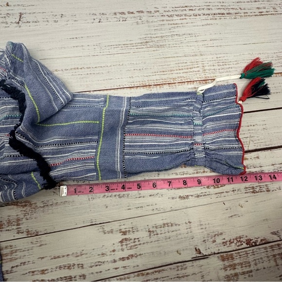 Caffe Marrakech Women’s Size Medium Blue Peasant Bohemian Boho Blouse - Picture 9 of 9